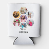 写真数々のコラージュモダン名パーソナライズされた 缶クーラー (正面)