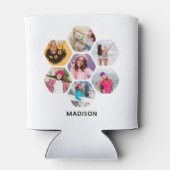 写真数々のコラージュモダン名パーソナライズされた 缶クーラー (裏面)