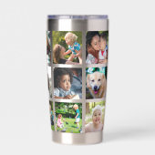 写真数々のコラージュモノグラムパーソナライズされたモダン 保温保冷タンブラー (背面)