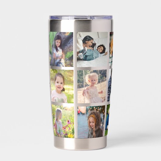 写真数々のコラージュモノグラムパーソナライズされたモダン 保温保冷タンブラー (正面)