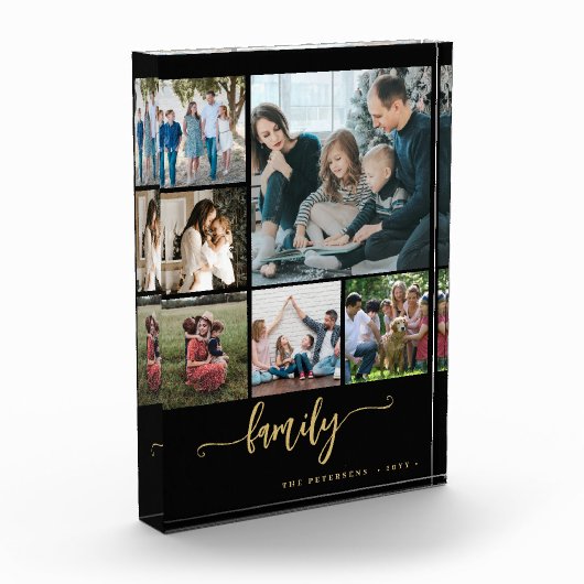 写真数々のコラージュ家族スクリプモダント保存 フォトブロック (左)