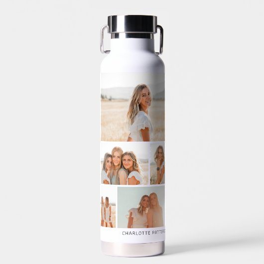 写真数々のコラージュ独自の作成パーソナライズされた ウォーターボトル (正面)