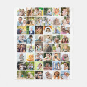 写真数々のコラージュ独自の48写真ホワイトを追加 フリースブランケット (正面)