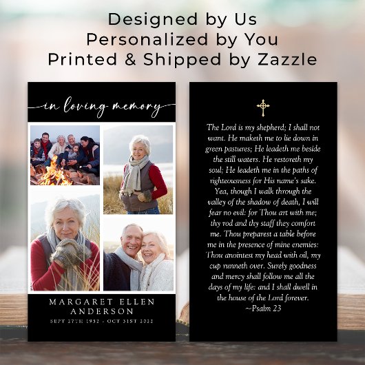 写真数々のコラージュ葬儀祈りの言葉カード