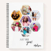 写真数々のコラージュBEE JUST YOU パーソナライズされた Name ノートブック (正面)