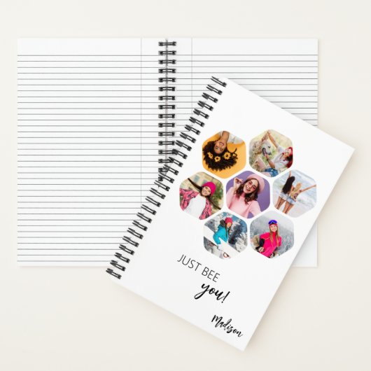 写真数々のコラージュBEE JUST YOU パーソナライズされた Name ノートブック (内側)