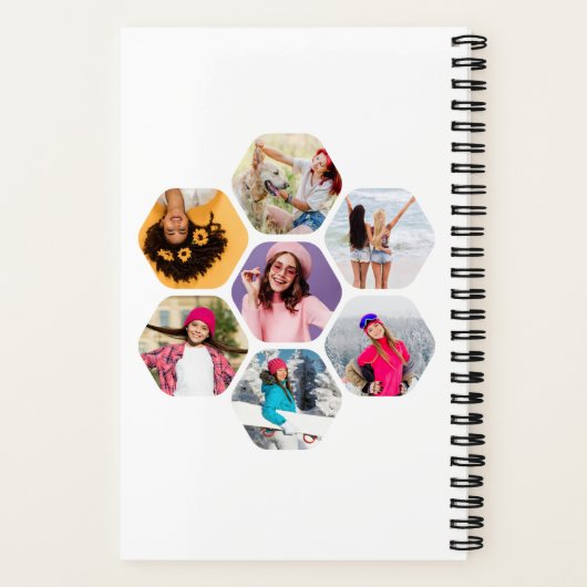 写真数々のコラージュBEE JUST YOU パーソナライズされた Name ノートブック (裏面)