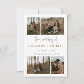 写真数々のコラージュQRコードミニマル結婚リスト 招待状 (正面)