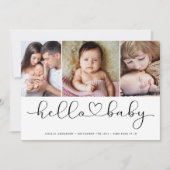 写真数々のスクリプトとハート新生児写真 案内状 (正面)