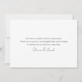 写真数々のスクリプトとハート新生児写真 案内状 (裏面)