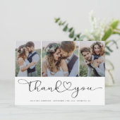 写真数々のスクリプトとハート結婚の写真 サンキューカード (スタンド正面)