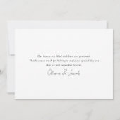 写真数々のスクリプトとハート結婚の写真 サンキューカード (裏面)