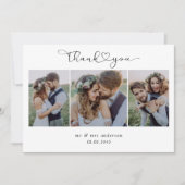 写真数々のスクリプトとハート結婚の写真 サンキューカード (正面)