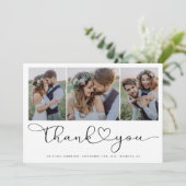 写真数々のスクリプトとハート結婚の写真 サンキューカード (スタンド正面)