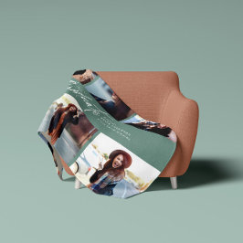 写真数々のセージモダングリーンスクリプト卒業 フリースブランケット