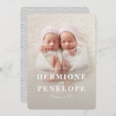 写真数々のツインモダンジオメトリック+タイポグラフィ 案内状 (正面/裏面)