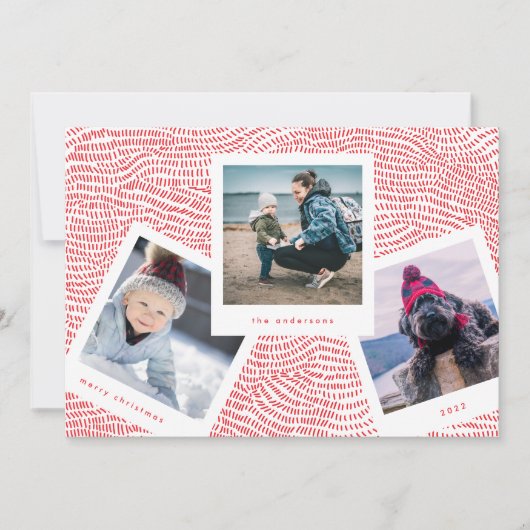 写真数々のブース | Red Merry Christmas シーズンカード (正面)