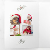 写真数々のモダンクリスマス緑 三つ折りクリスマスカード (内部最初)