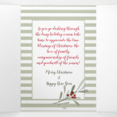 写真数々のモダンクリスマス緑 三つ折りクリスマスカード (内部中)