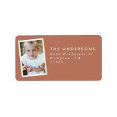 写真数々のモダンScriptエレガントterracottaパーティー ラベル (正面)