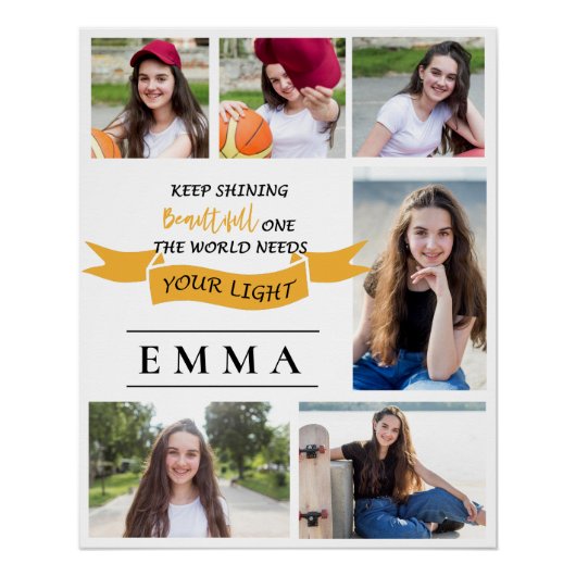 写真数々の保輝く引用文卒業写真 ポスター (正面)