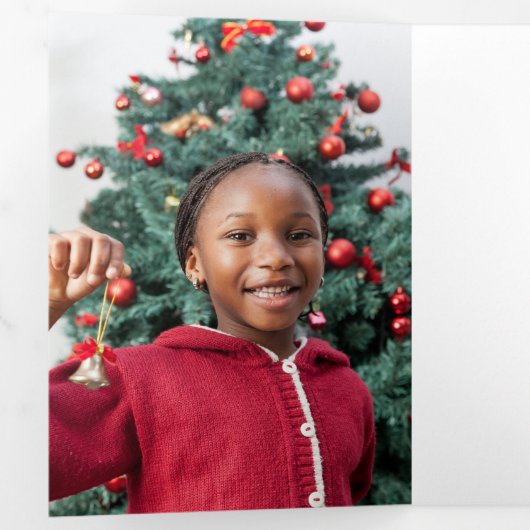 写真数々の冬伝統的のクリスマス 三つ折りクリスマスカード (内部最初)