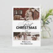 写真数々の初めてのクリスマスのMr & Mrs. シーズンカード (スタンド正面)