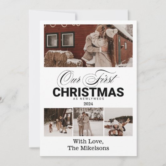写真数々の初めてのクリスマスをNewlywedsとして シーズンカード (正面)