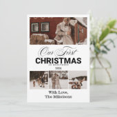 写真数々の初めてのクリスマスをNewlywedsとして シーズンカード (スタンド正面)