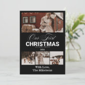 写真数々の初めてのクリスマスをNewlywedsとして シーズンカード (スタンド正面)
