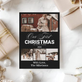 写真数々の初めてのクリスマスをNewlywedsとして シーズンカード