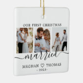 写真数々の初めてのクリスマス結婚した セラミックオーナメント (右)
