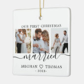 写真数々の初めてのクリスマス結婚した セラミックオーナメント (左)