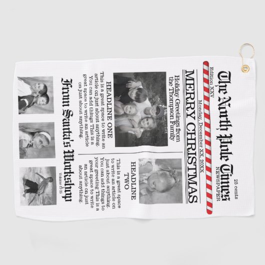 写真数々の北極ニュースかわいいクリスマスメリー ゴルフタオル (横)