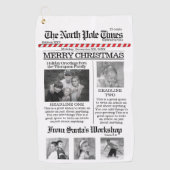 写真数々の北極ニュースかわいいクリスマスメリー ゴルフタオル (正面)