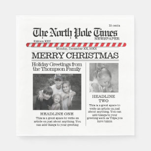 写真数々の北極ニュースかわいいクリスマスメリー スタンダードランチョンナプキン