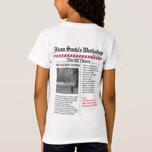 写真数々の北極ニュースかわいいクリスマスメリー Tシャツ (裏面)