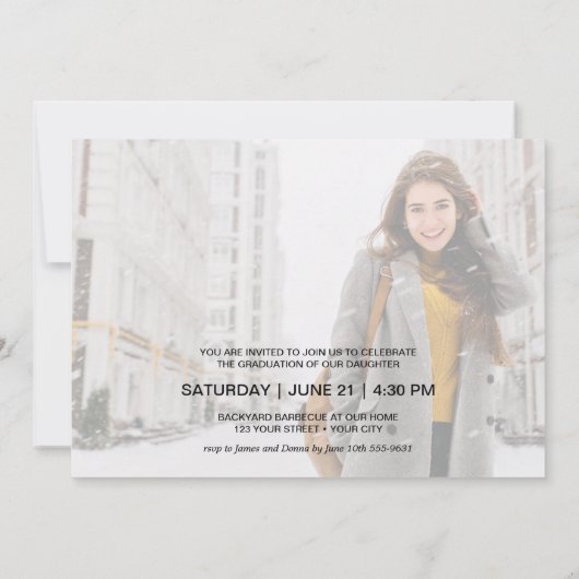 写真数々の卒業パーティー 招待状 (裏面)