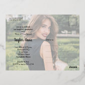 写真数々の卒業パーティー 箔招待状ポストカード (裏面)