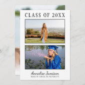 写真数々の卒業フラットアナウンスメントカード 案内状 (正面/裏面)