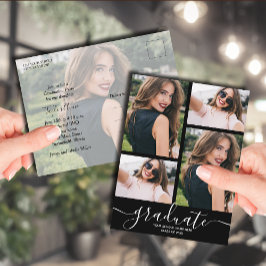 写真数々の卒業党招待状 ポストカード