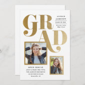 写真数々の卒業招待状 招待状 (正面/裏面)