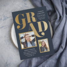 写真数々の卒業招待状