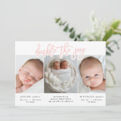 写真数々の双子の誕生の発表 案内状 (スタンド正面)