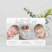 写真数々の双子の誕生の発表 案内状 (スタンド正面)