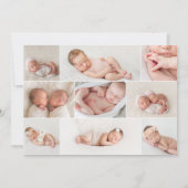 写真数々の双子の誕生の発表 案内状 (裏面)
