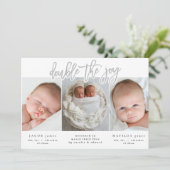 写真数々の双子の誕生の発表 案内状 (スタンド正面)