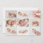 写真数々の双子の誕生の発表 案内状 (裏面)