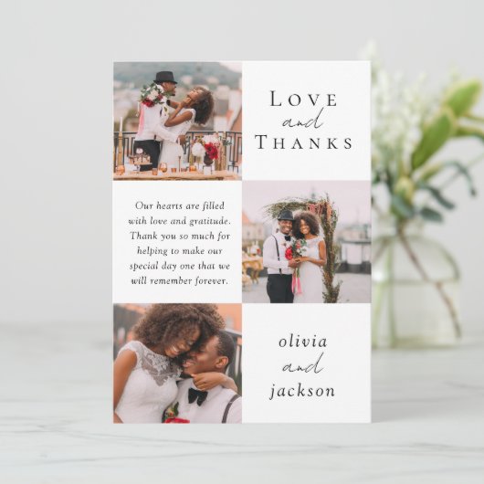 写真数々の台本の愛と感謝していの写真結婚。 サンキューカード (スタンド正面)