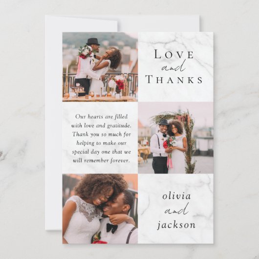 写真数々の台本の愛と感謝していの写真結婚。 サンキューカード (正面)
